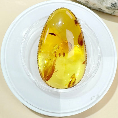 天然花珀盒子