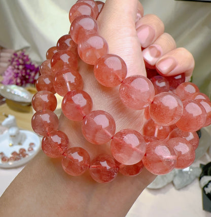 極高品質 俄羅斯士多啤梨晶手串 C30157
