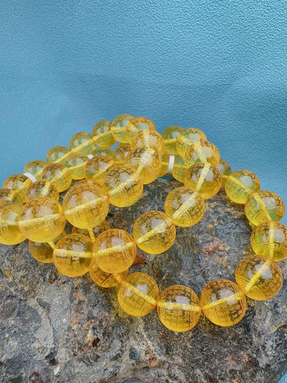 頂級全淨水墨西哥藍珀手串C11100