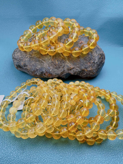 頂級全淨水墨西哥藍珀手串C11100